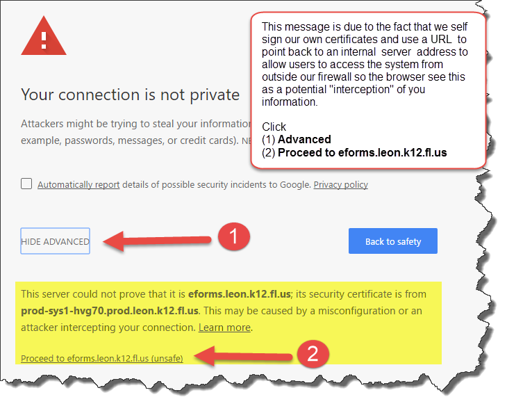 Browser Warning 